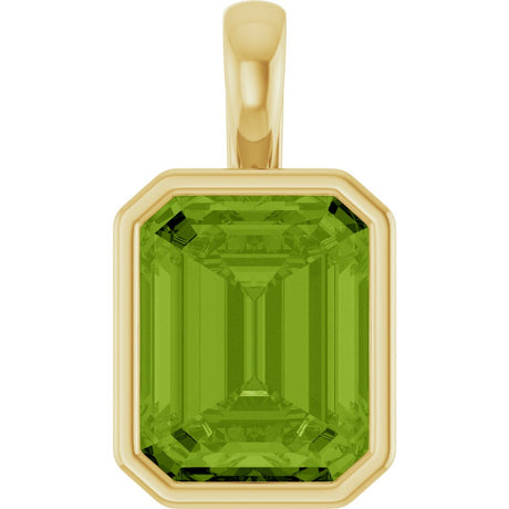 14K Yellow Gold Natural Peridot Pendant