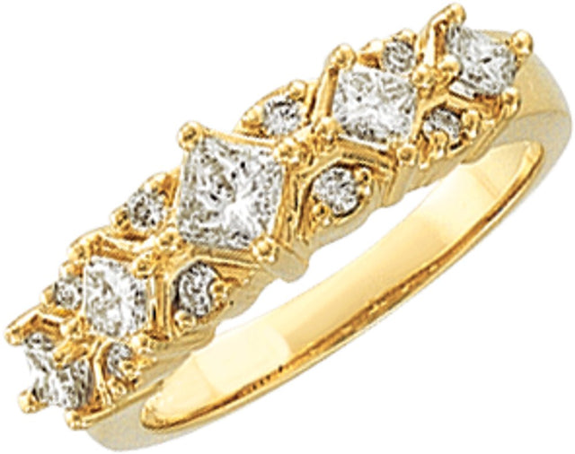 14K Yellow 1 CTW Natural Diamond Anniversary Band