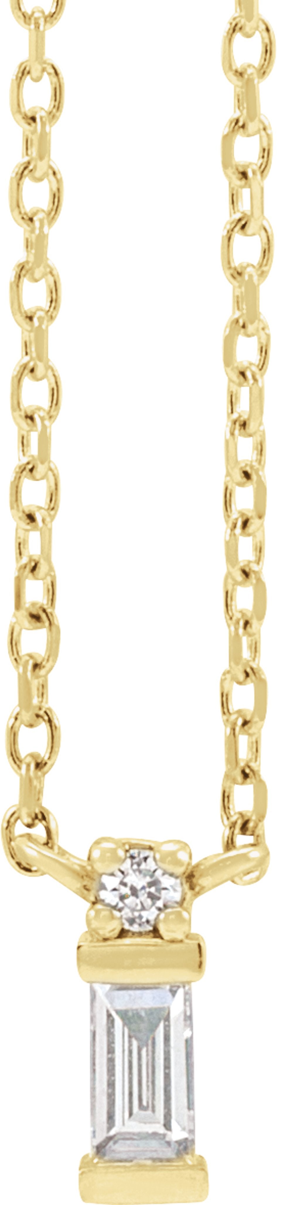 14K Yellow Gold .07 CTW Natural Diamond Bar 18" Necklace