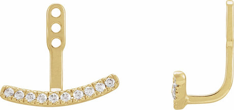 14K Yellow Gold 1/5 CTW Lab-Grown Diamond Curved Bar Earring Jackets