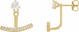 14K Yellow Gold 1/5 CTW Lab-Grown Diamond Curved Bar Earring Jackets
