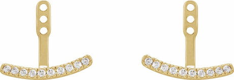 14K Yellow 1/5 CTW Lab-Grown Diamond Curved Bar Earring Jackets