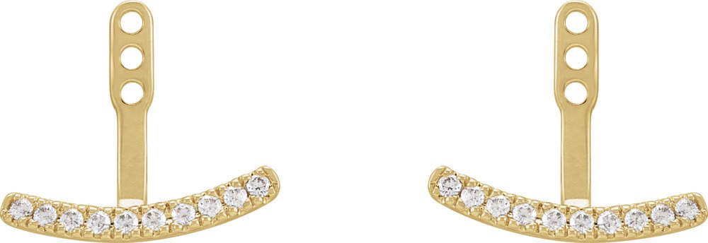 14K Yellow 1/5 CTW Lab-Grown Diamond Curved Bar Earring Jackets