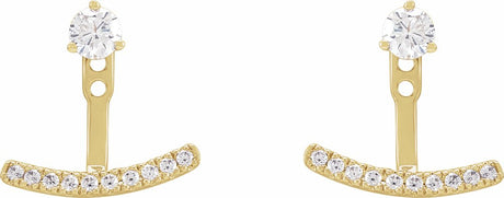 14K Yellow Gold 1/5 CTW Lab-Grown Diamond Curved Bar Earring Jackets
