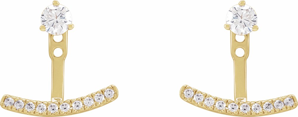 14K Yellow 1/5 CTW Lab-Grown Diamond Curved Bar Earring Jackets