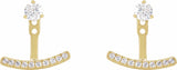 14K Yellow 1/5 CTW Lab-Grown Diamond Curved Bar Earring Jackets