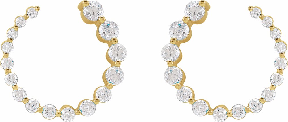 14K Yellow 7/8 CTW Lab-Grown Diamond Front-Back Earrings