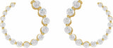 14K Yellow 7/8 CTW Lab-Grown Diamond Front-Back Earrings