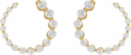 14K Yellow 7/8 CTW Lab-Grown Diamond Front-Back Earrings