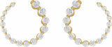 14K Yellow Gold 7/8 CTW Natural Diamond Front-Back Earrings
