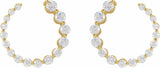 14K Yellow 7/8 CTW Natural Diamond Front-Back Earrings