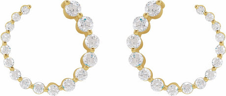 14K Yellow 7/8 CTW Natural Diamond Front-Back Earrings