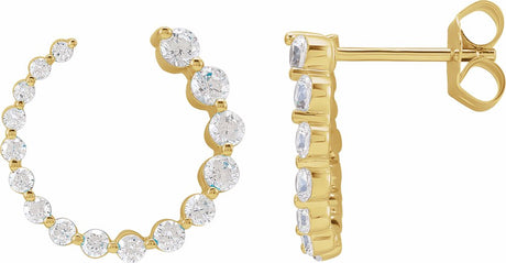 14K Yellow Gold 7/8 CTW Lab-Grown Diamond Front-Back Earrings