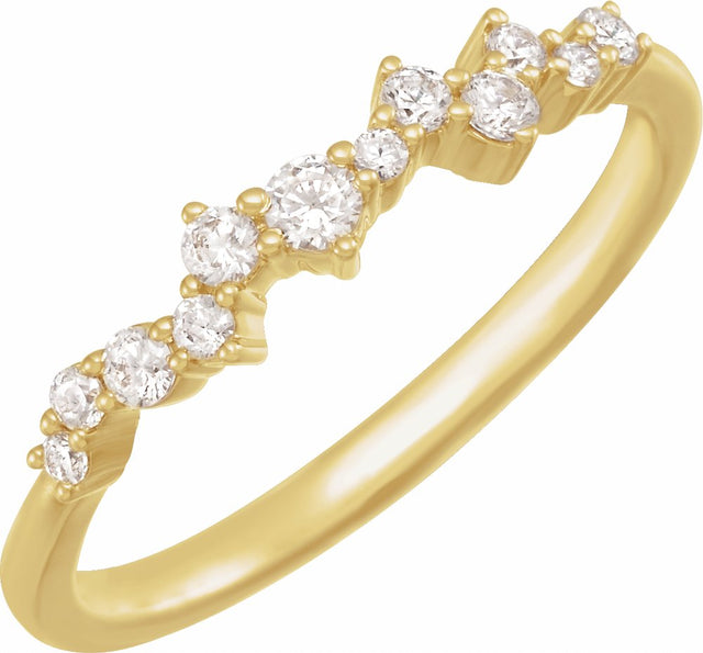 14K Yellow 1/4 CTW Lab-Grown Diamond Scattered Stackable Ring