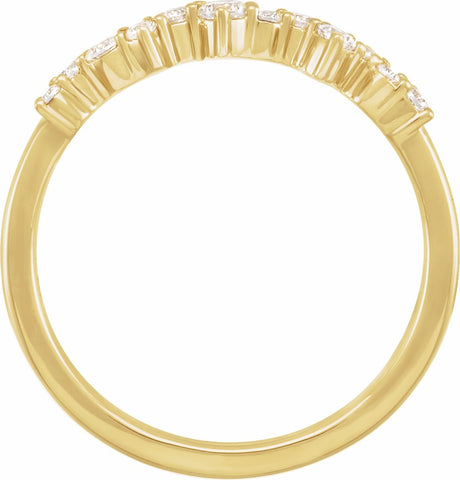 14K Yellow Gold Vermeil 1/4 CTW Lab-Grown Diamond  Scattered Stackable Ring
