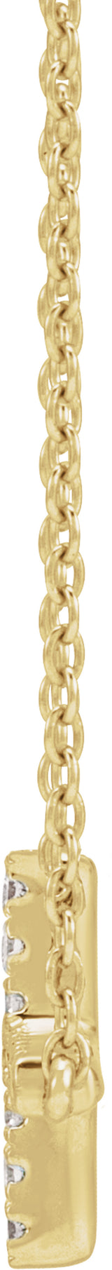 14K Yellow Gold 1/6 CTW Lab-Grown Diamond Sideways Cross 16-18" Necklace