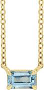 14K Yellow Gold Natural Aquamarine 18" Necklace