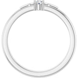 Sterling Silver .06 CT Natural Diamond Cross Promise Ring