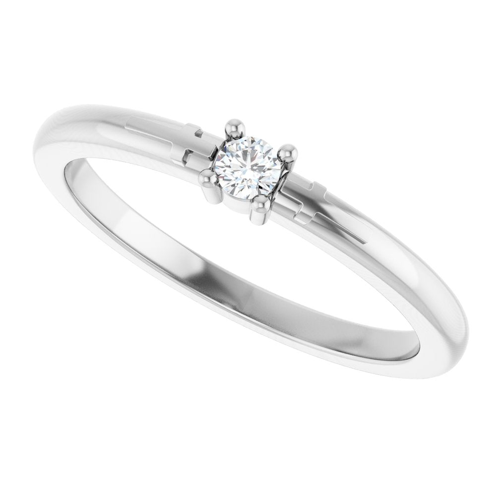 Sterling Silver .06 CT Natural Diamond Cross Promise Ring