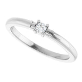 Sterling Silver .06 CT Natural Diamond Cross Promise Ring