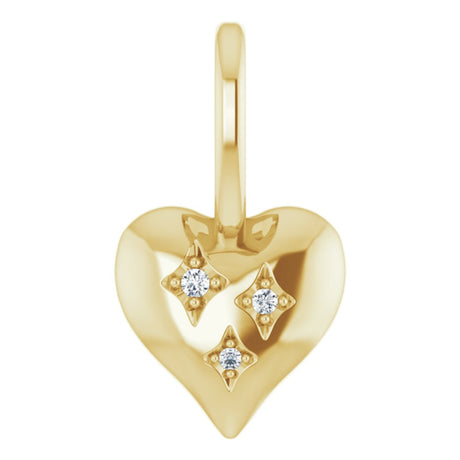 14K Yellow Gold .01 CTW Natural Diamond Heart Charm/Pendant