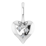 14K White .01 CTW Natural Diamond Heart Charm/Pendant