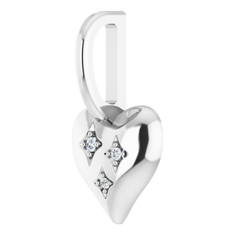 14K White .01 CTW Natural Diamond Heart Charm/Pendant