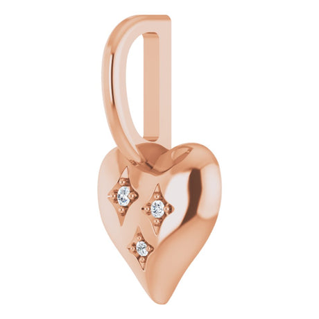 14K Rose .01 CTW Natural Diamond Heart Charm/Pendant