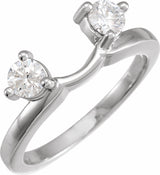 14K White 1/2 CTW Natural Diamond Wrap-Style Ring Enhancer