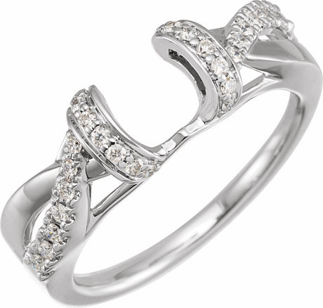 14K White 1/5 CTW Natural Diamond Ring Wrap