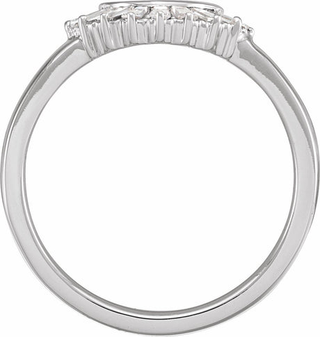 14K White 1/4 CTW Lab-Grown Diamond Contor Band