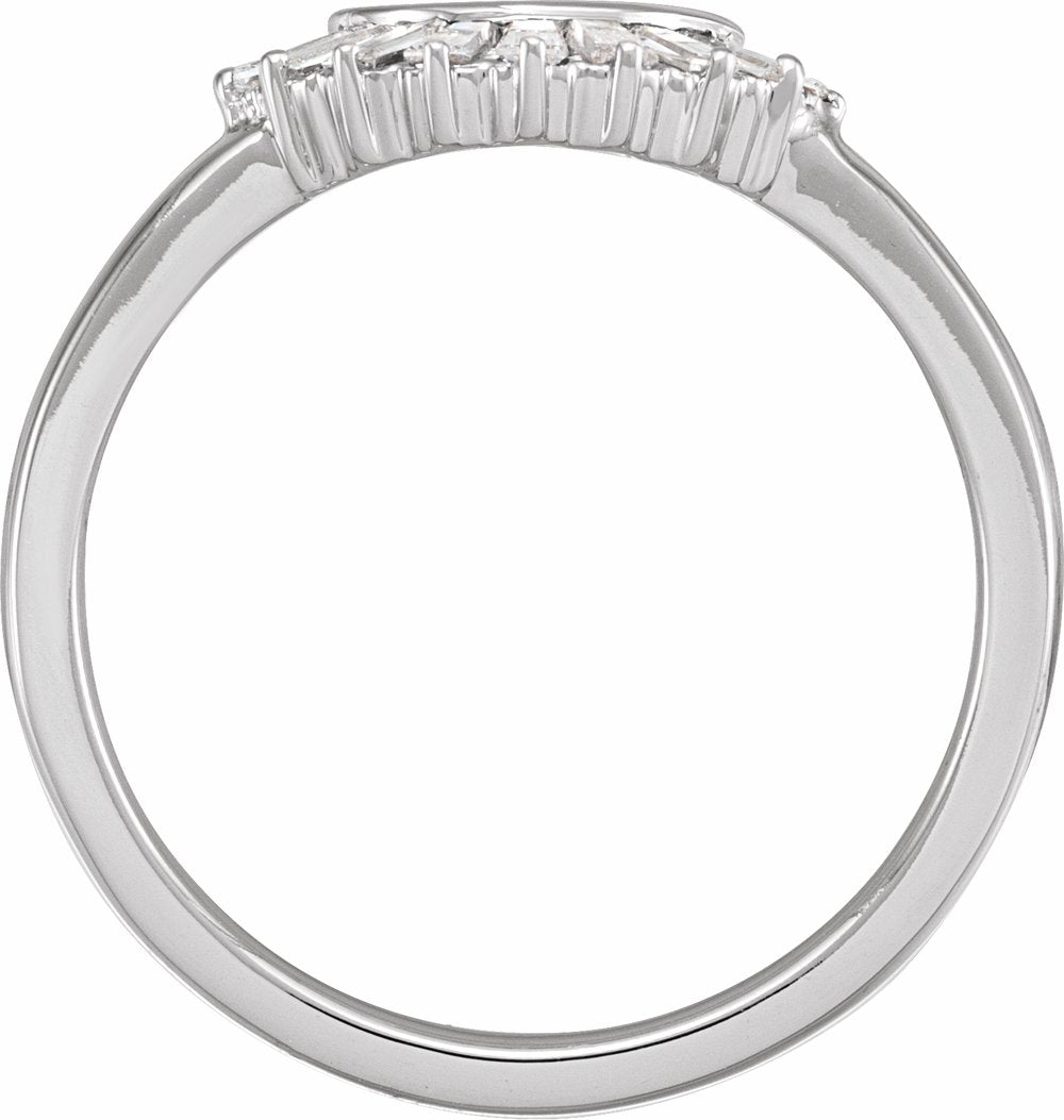 14K White 1/4 CTW Natural Diamond Contour Band