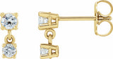 14K Yellow Gold 1/3 CTW Natural Diamond Two-Stone Earrings