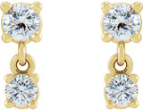 14K Yellow Gold 1/3 CTW Natural Diamond Two-Stone Earrings