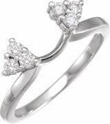 14K White Gold 1/4 CTW Natural Diamond Wrap-Style Enhancer Ring 