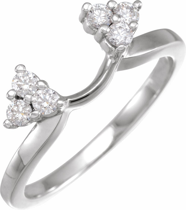 14K White Gold 1/4 CTW Natural Diamond Wrap-Style Enhancer Ring 