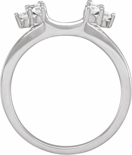 14K White Gold 1/4 CTW Natural Diamond Wrap-Style Enhancer Ring 