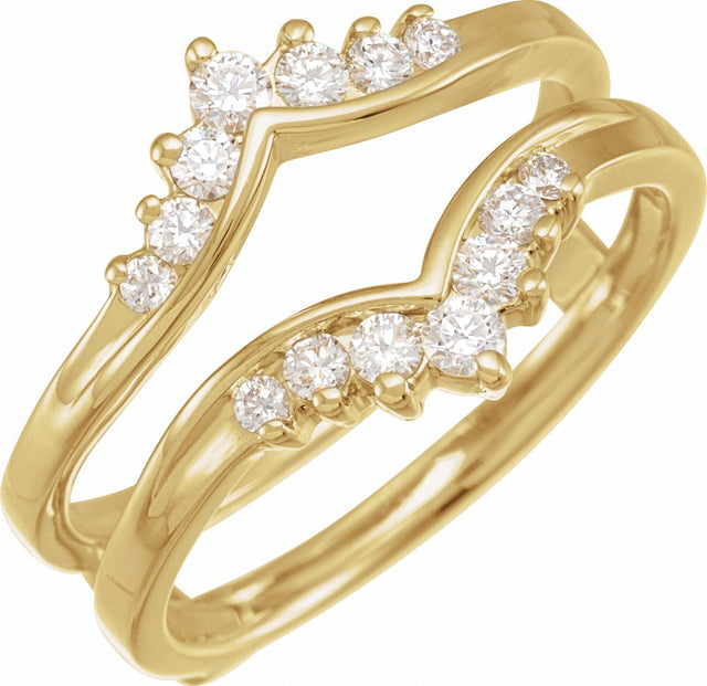 14K Yellow 1/4 CTW Natural Diamond Ring Guard