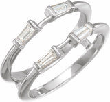 14K White 3/8 CTW Natural Diamond Ring Guard