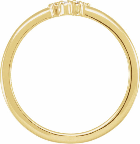 14K Yellow Gold .04 CTW Rose-Cut & Faceted Natural Diamond Stackable Ring