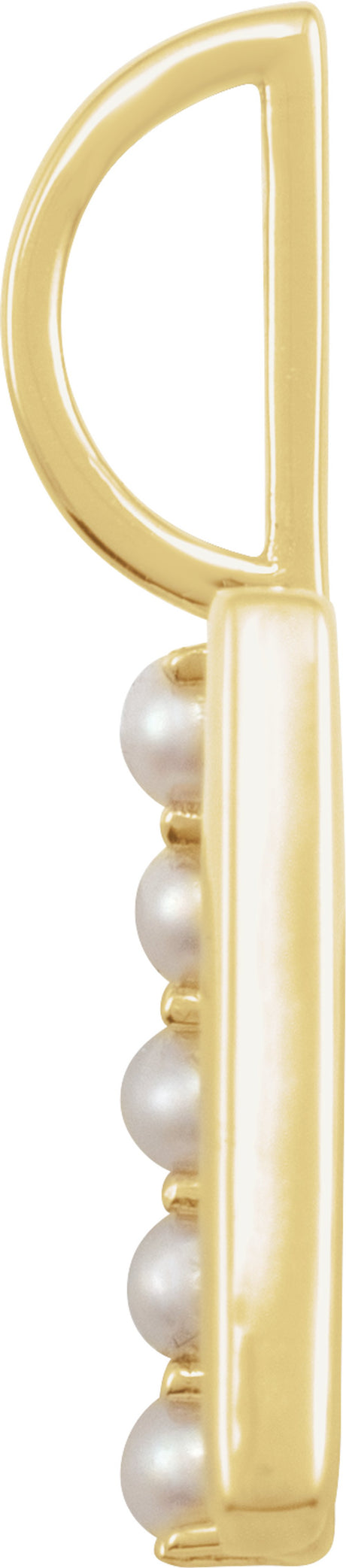 14K Yellow Cultured White Freshwater Pearl Initial N Charm/Pendant