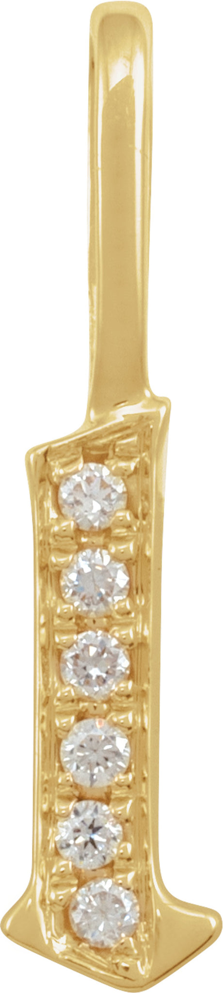 14K Yellow .045 CTW Natural Diamond Gothic Initial L Charm/Pendant
