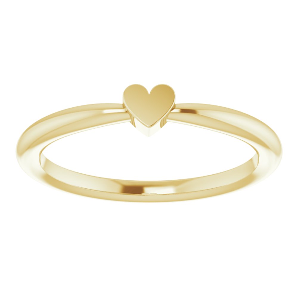 14K Yellow 1-Heart Family Engravable Ring