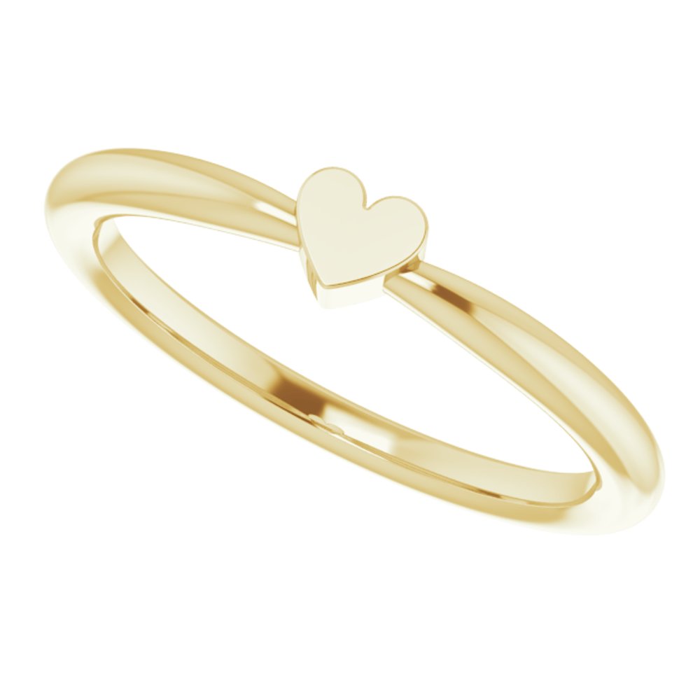 14K Yellow 1-Heart Family Engravable Ring