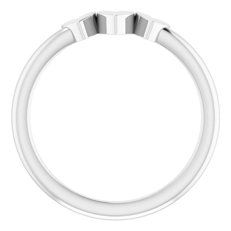 14K White Gold 3-Heart Family Engravable Ring