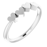 Sterling Silver 4-Heart Family Engravable Ring