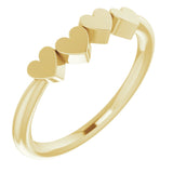 14K Yellow 4-Heart Family Engravable Ring