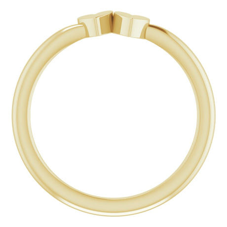 14K Yellow Gold 2-Heart Family Engravable Ring
