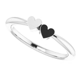 Sterling Silver 2-Heart Family Engravable Ring