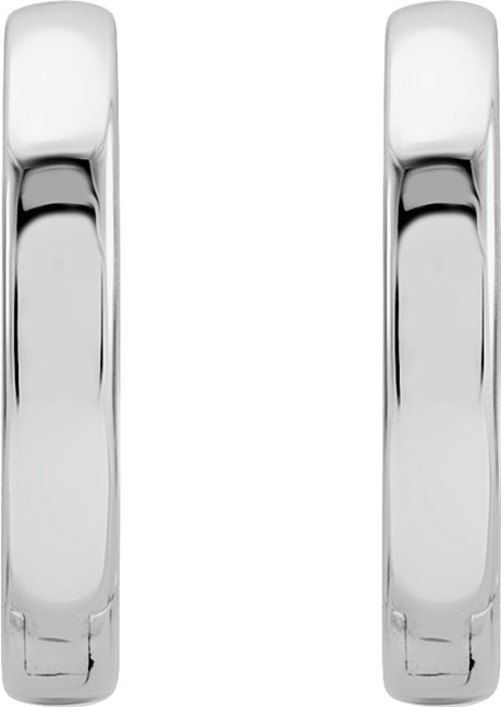 14K White Gold Hinged 12 mm Hoop Earrings